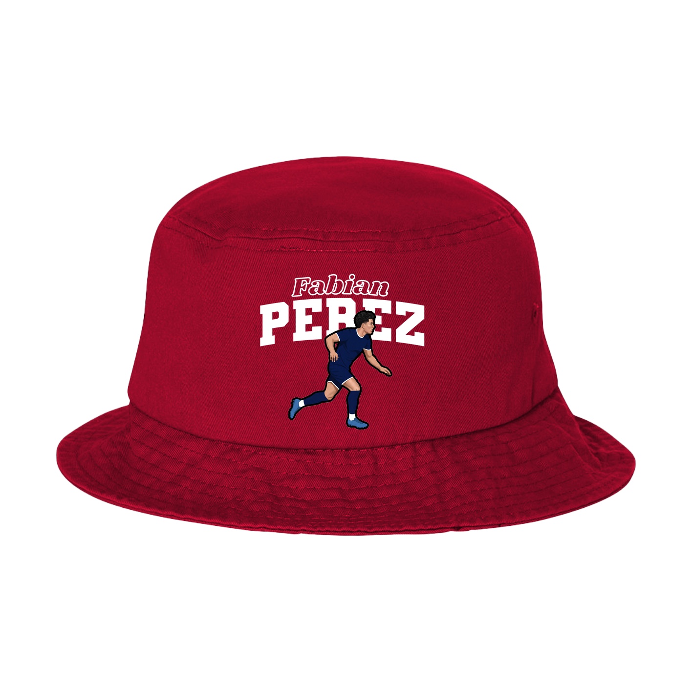 Bucket Cap — Name Arch in Red