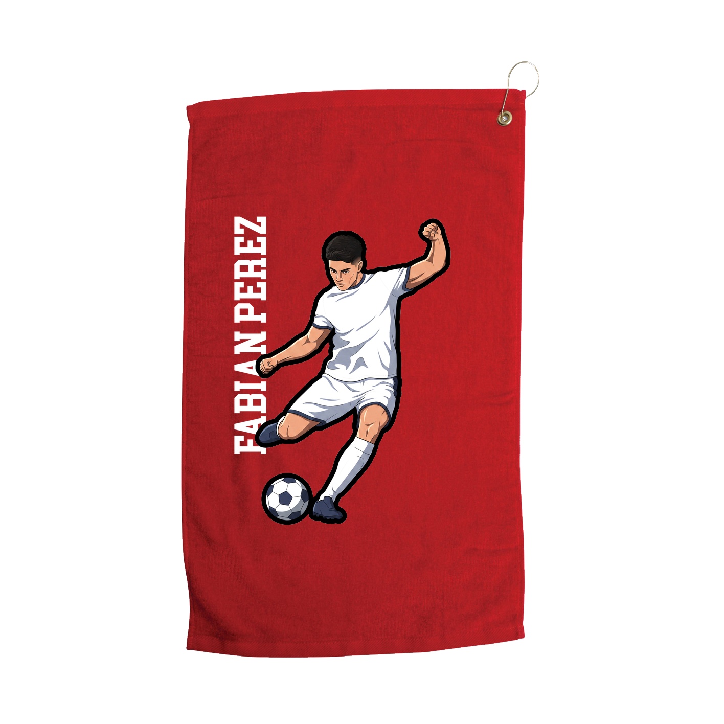 Golf Towel — Name Vertical in Red