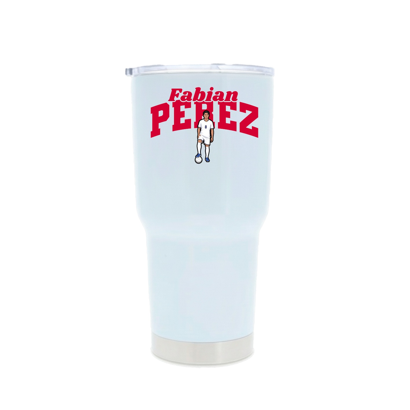 30oz Stainless Steel Tumbler — Signature Arch in White