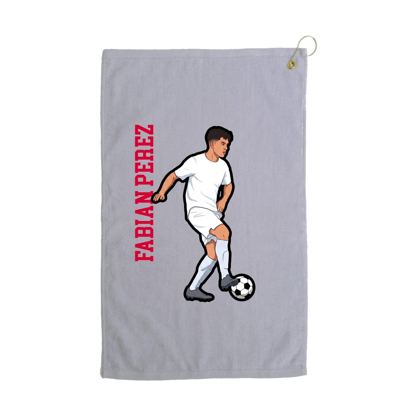 Golf Towel — Name Vertical in Grey