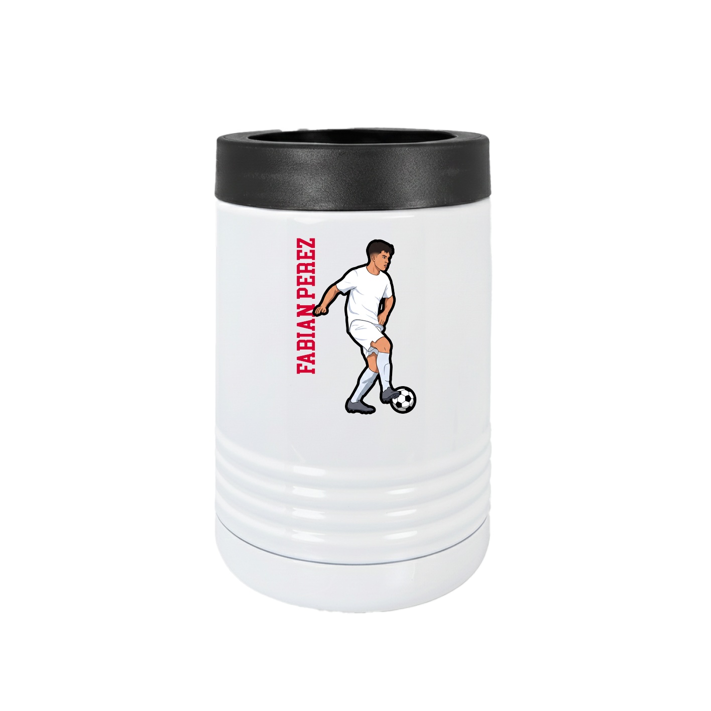 Beverage Holder — Name Vertical in White
