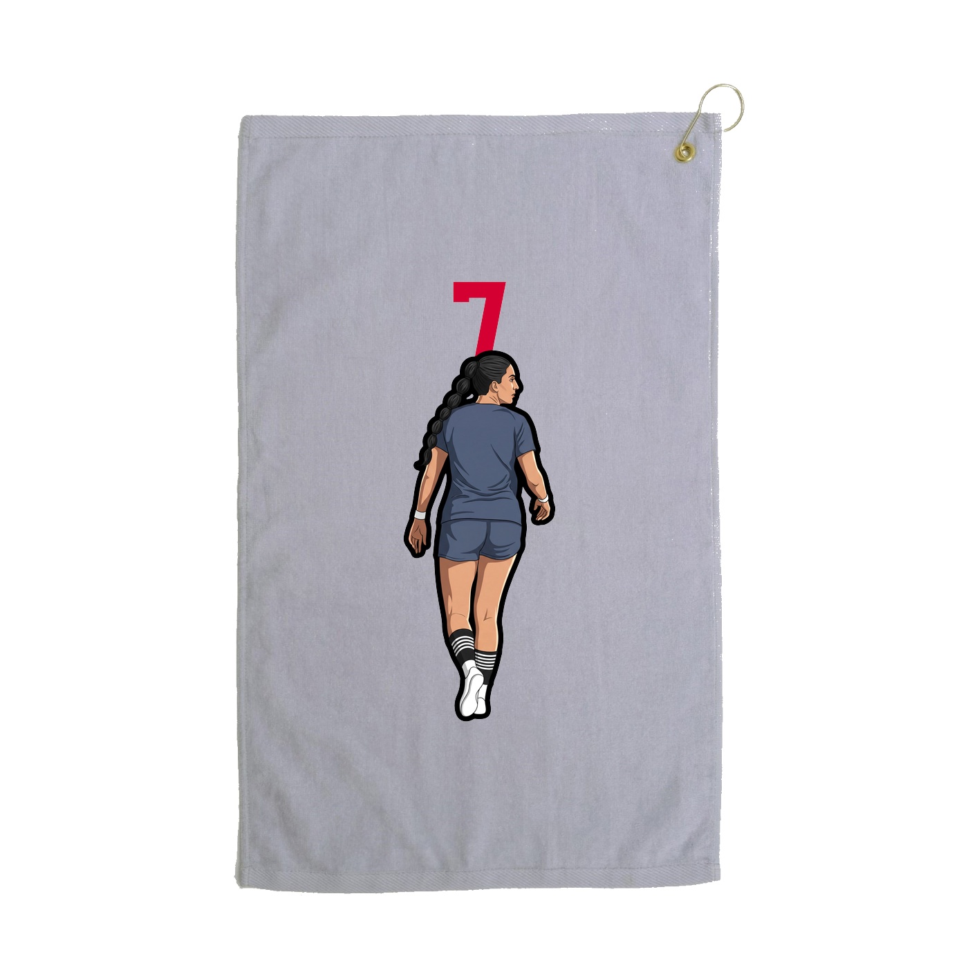 Golf Towel — Number Top in Grey