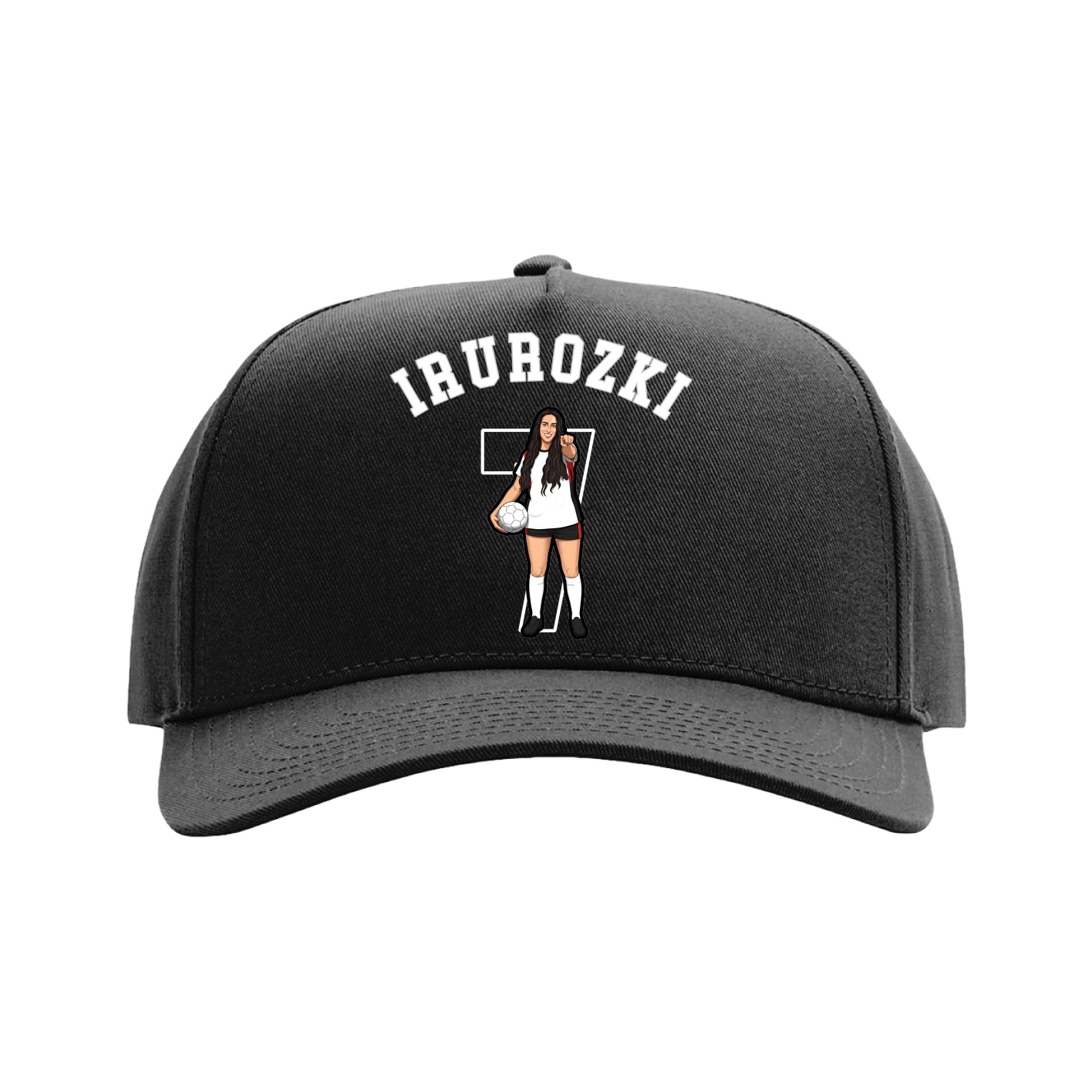 Full Fabric Five-Panel Champ Cap — Shirsey Arch in Black