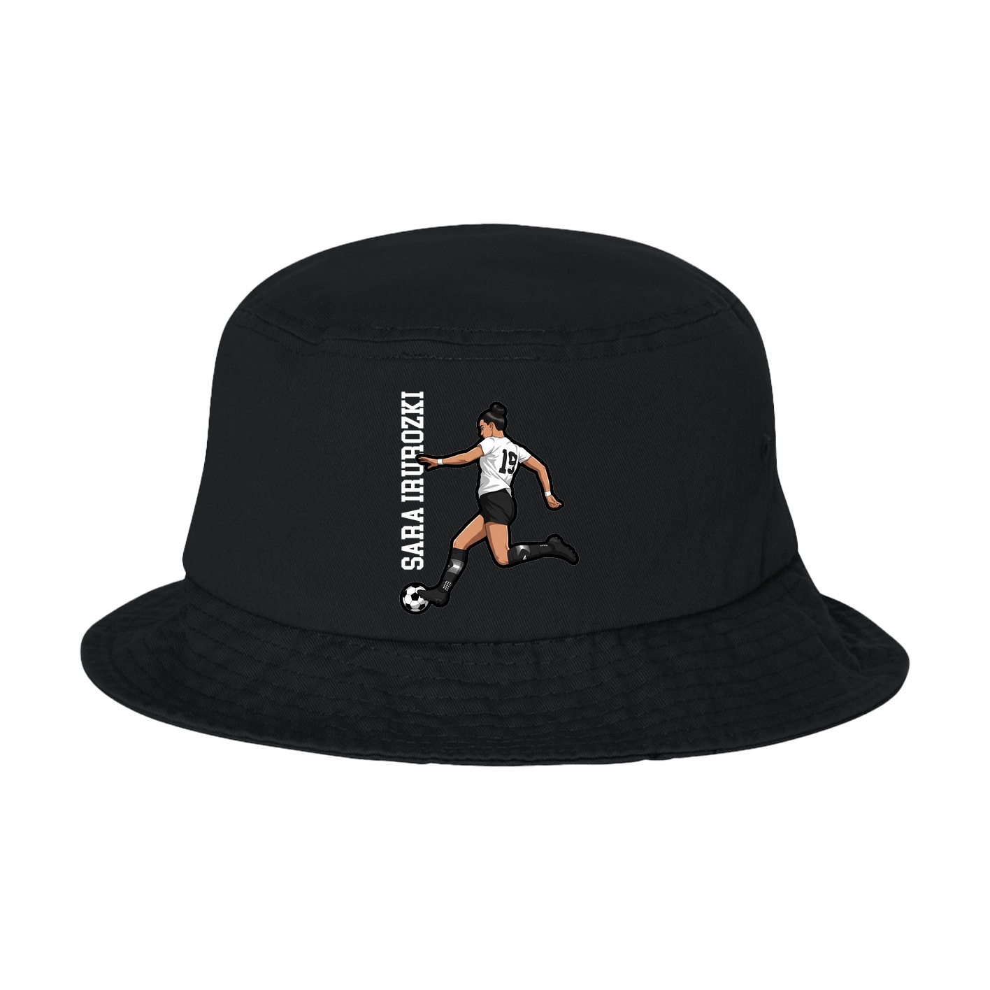 Bucket Cap — Name Vertical in Black