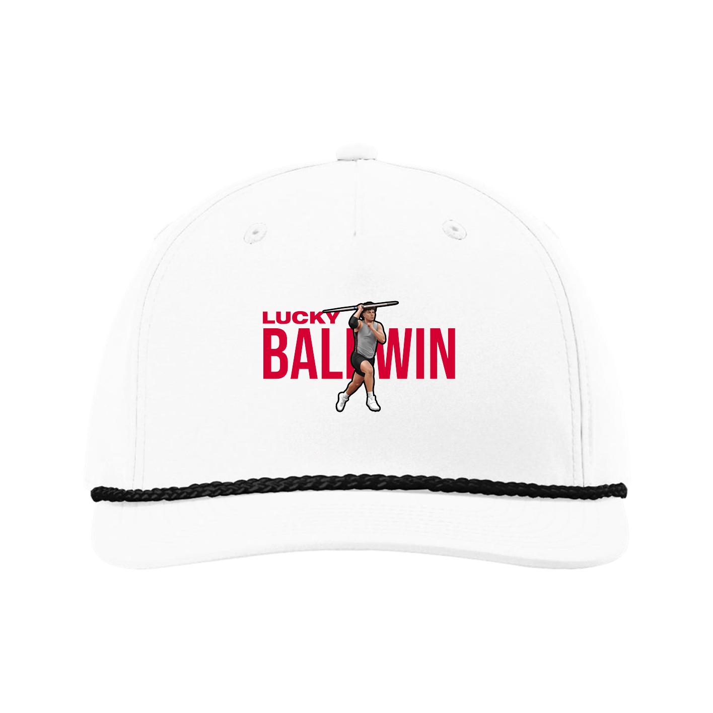 Five-Panel Classic Rope Cap — Player Name in White
