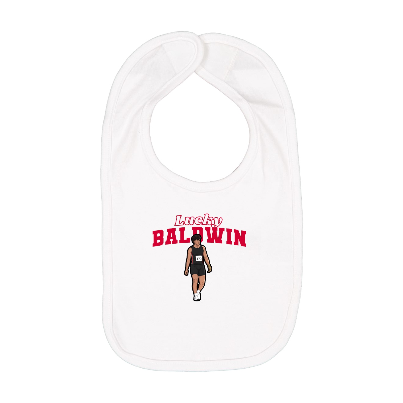 Infant Bib — Name Arch in White
