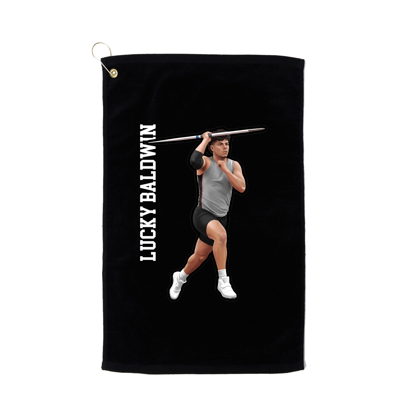 Golf Towel — Name Vertical in Black