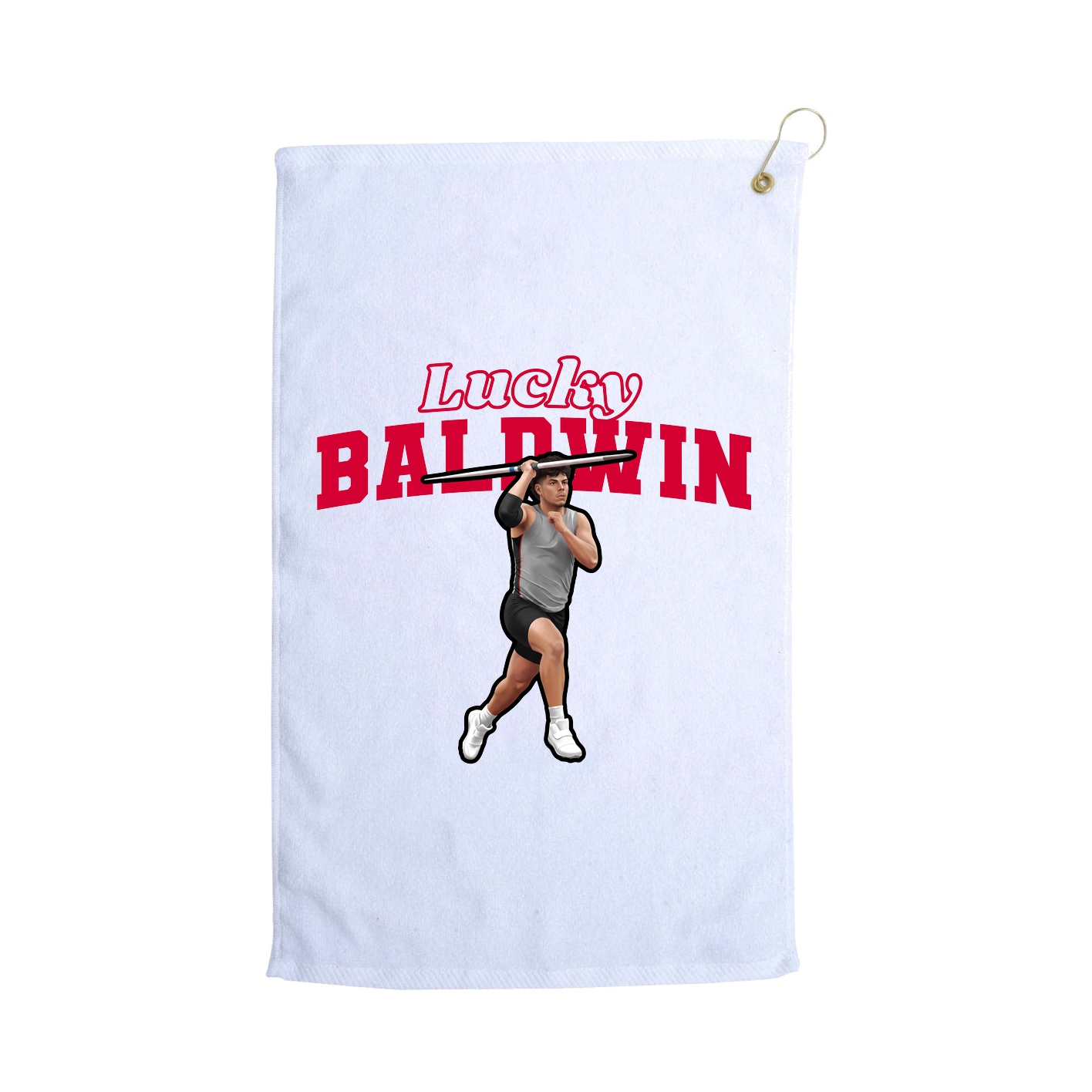 Golf Towel — Name Arch in White