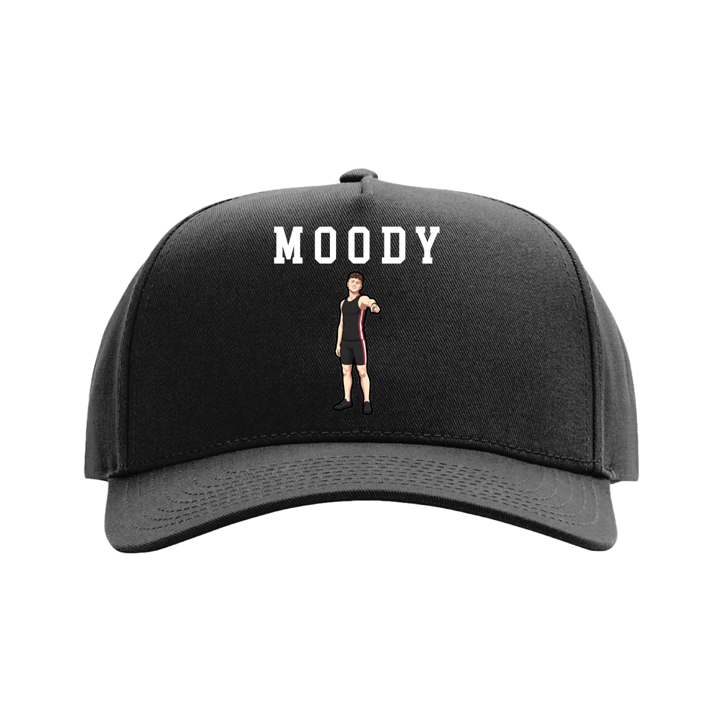 Full Fabric Five-Panel Champ Cap — Shirsey in Black