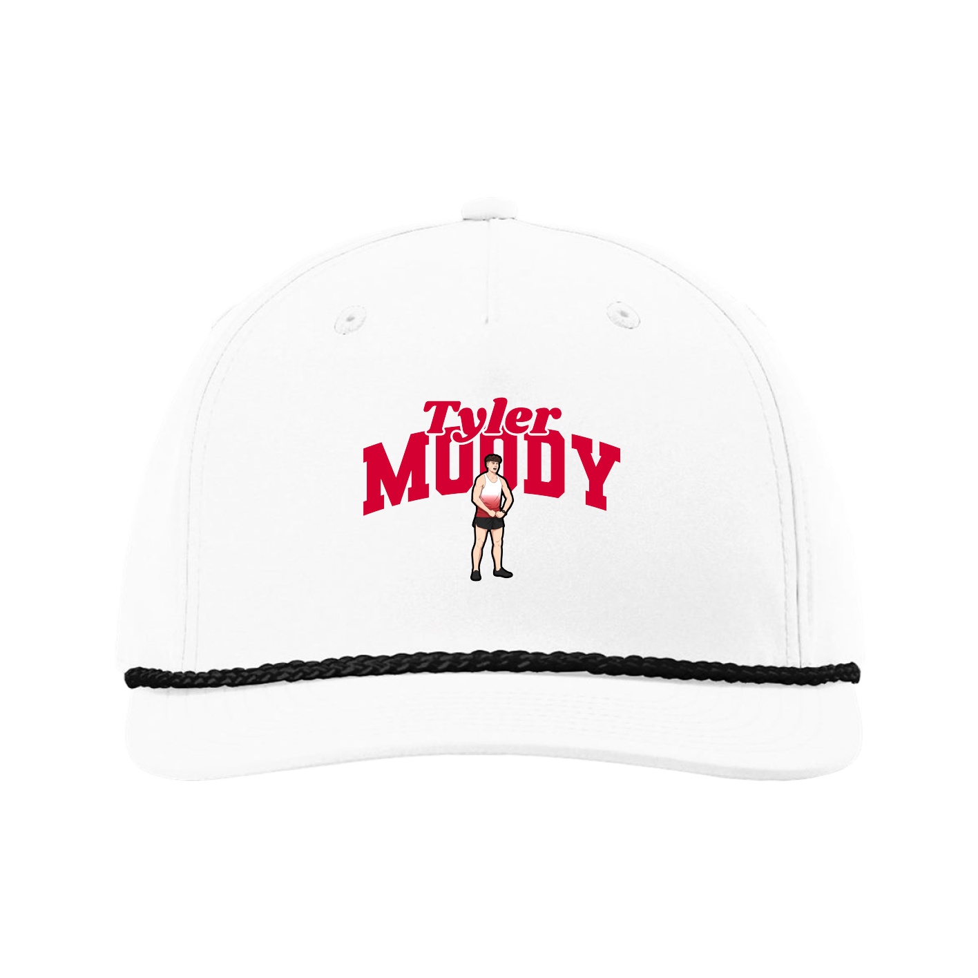 Five-Panel Classic Rope Cap — Signature Arch in White
