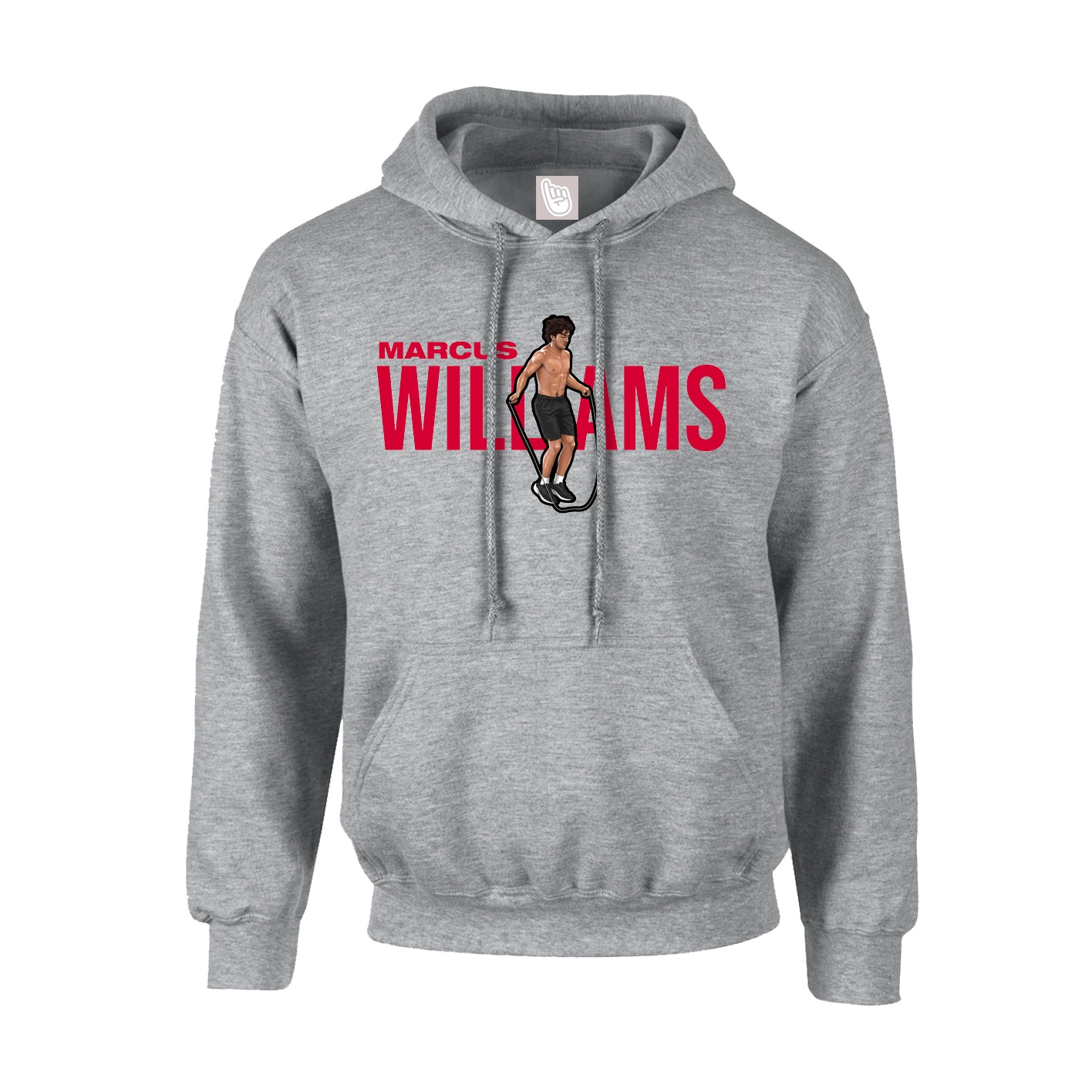 Youth Hoodie — Player Name in Grey