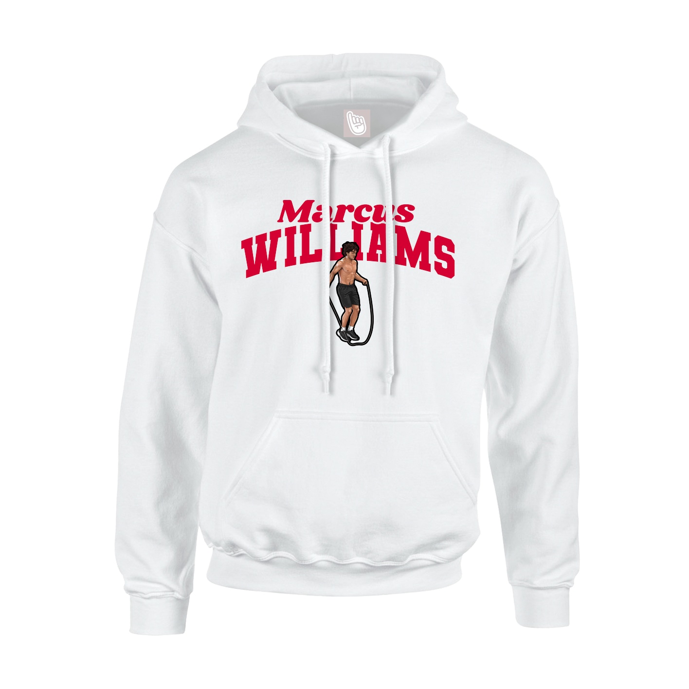 Youth Hoodie — Signature Arch in White