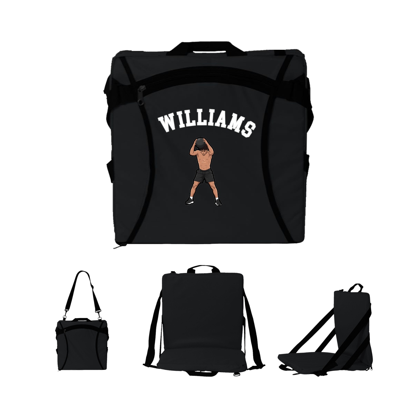 Folding Stadium Seat — Shirsey Arch in Black