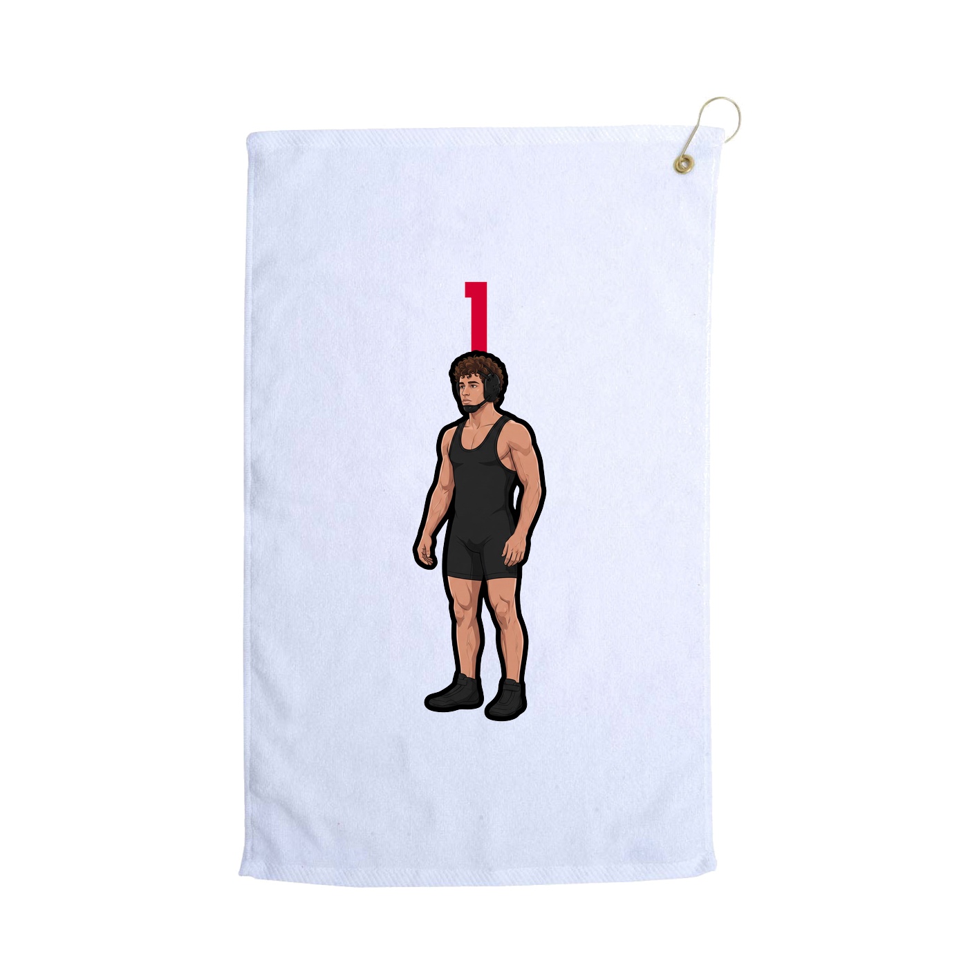 Golf Towel — Number Top in White