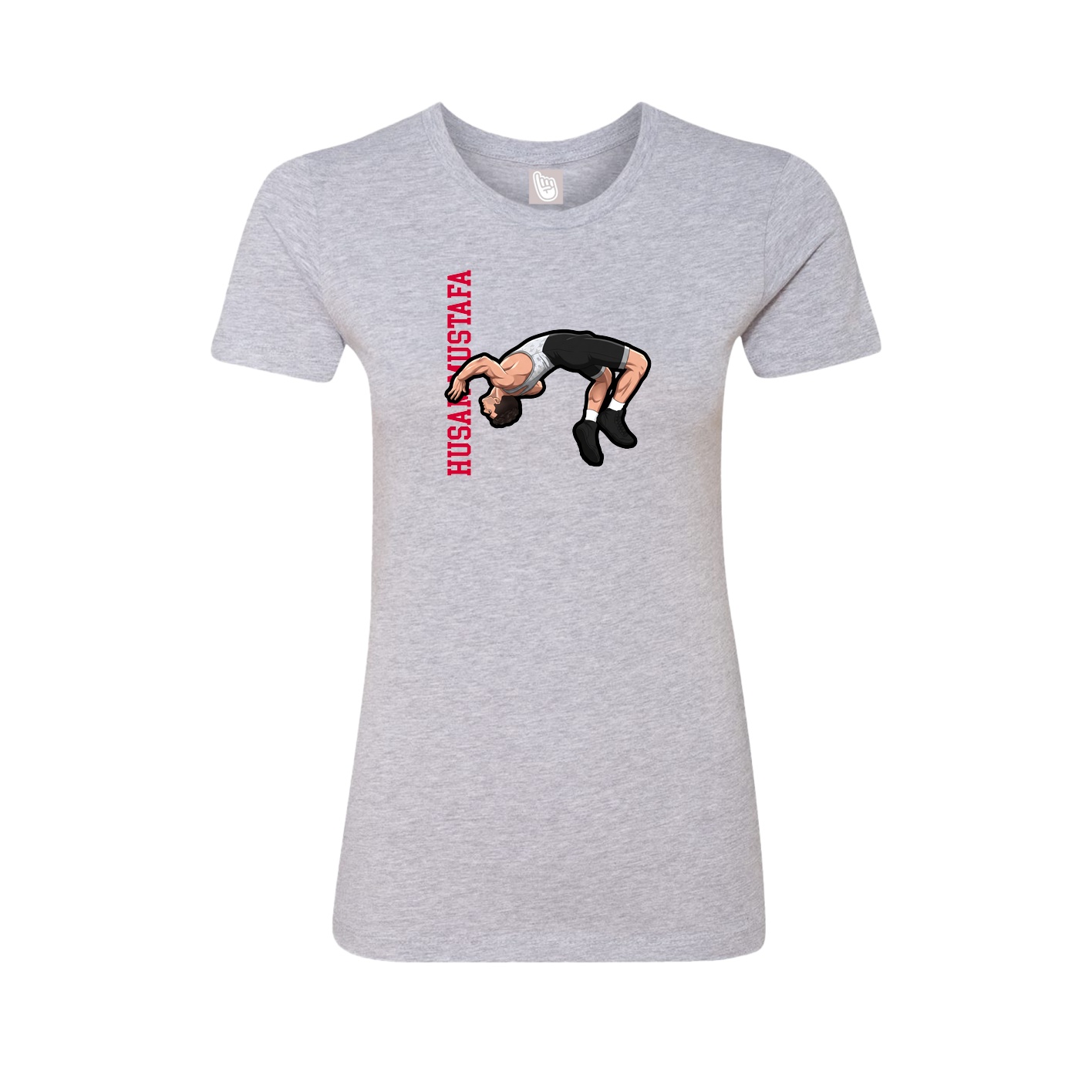 Womens Tee — Name Vertical in Grey