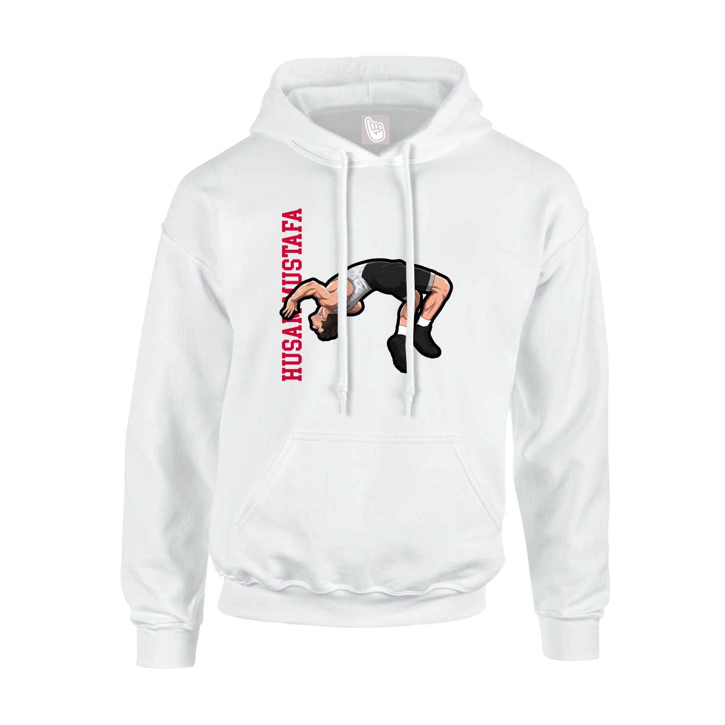 Youth Hoodie — Name Vertical in White