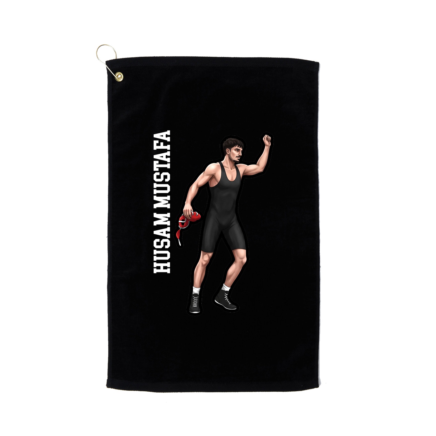 Golf Towel — Name Vertical in Black