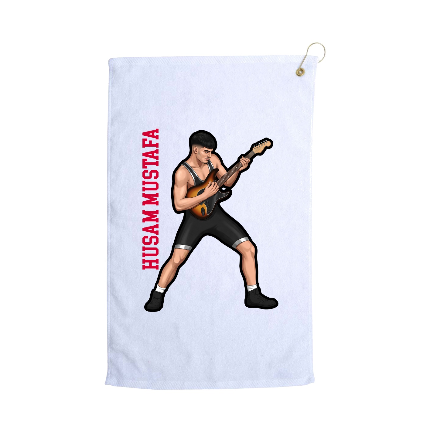 Golf Towel — Name Vertical in White