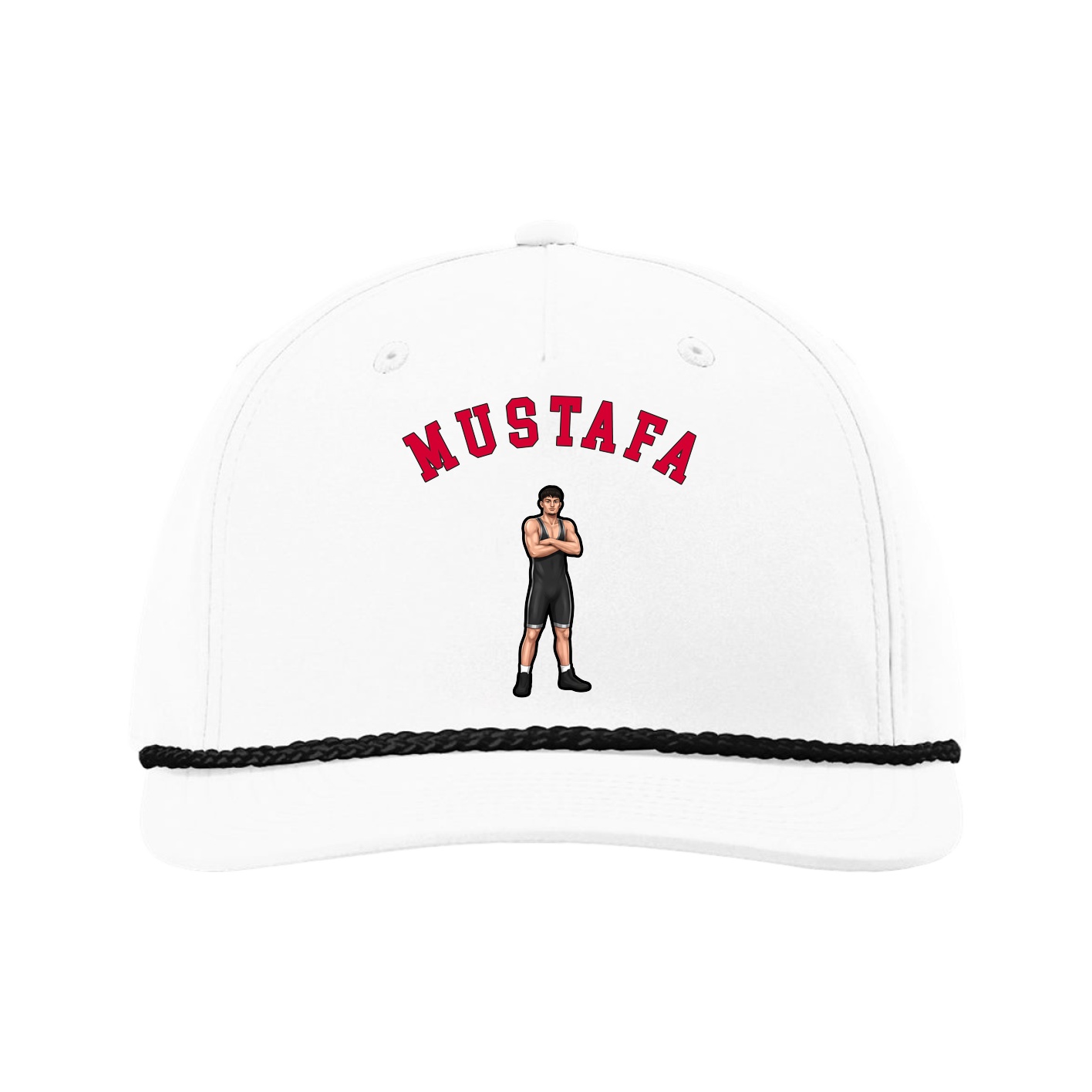 Five-Panel Classic Rope Cap — Shirsey Arch in White
