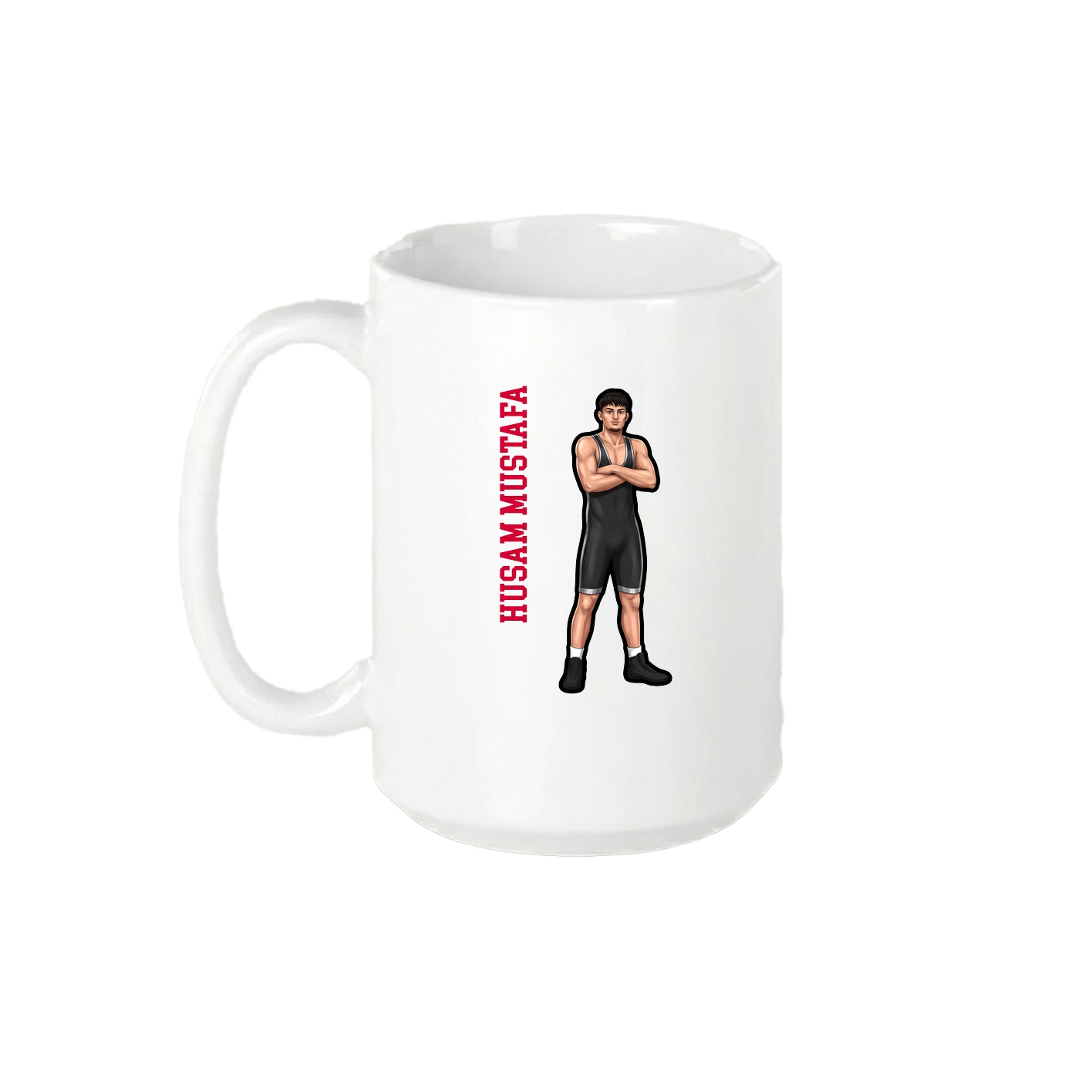 15oz Coffee Mug — Name Vertical in White