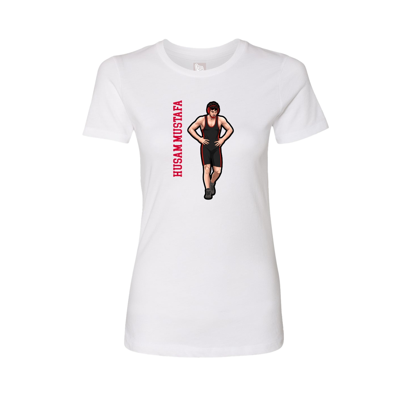 Womens Tee — Name Vertical in White