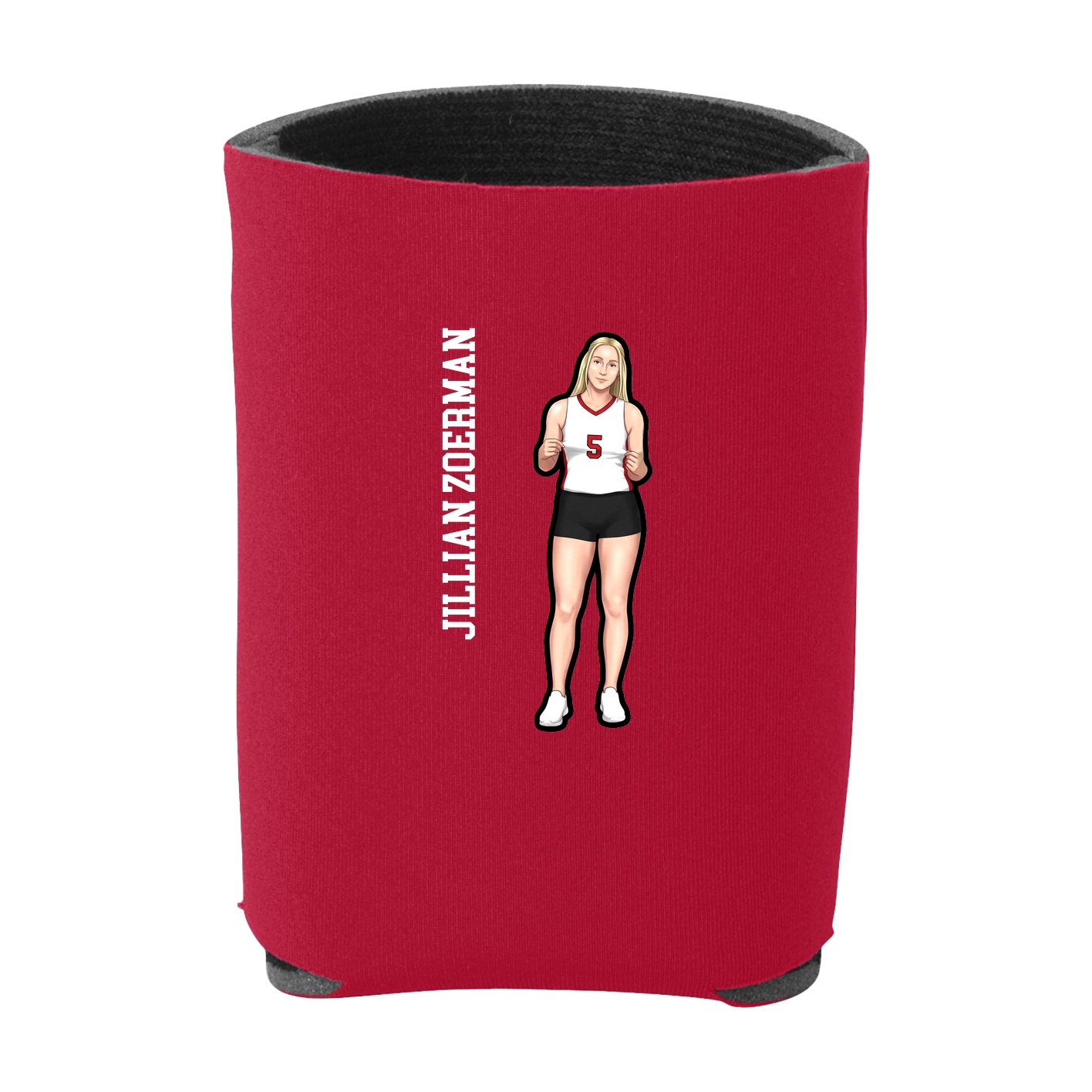 Can Holder — Name Vertical in Red