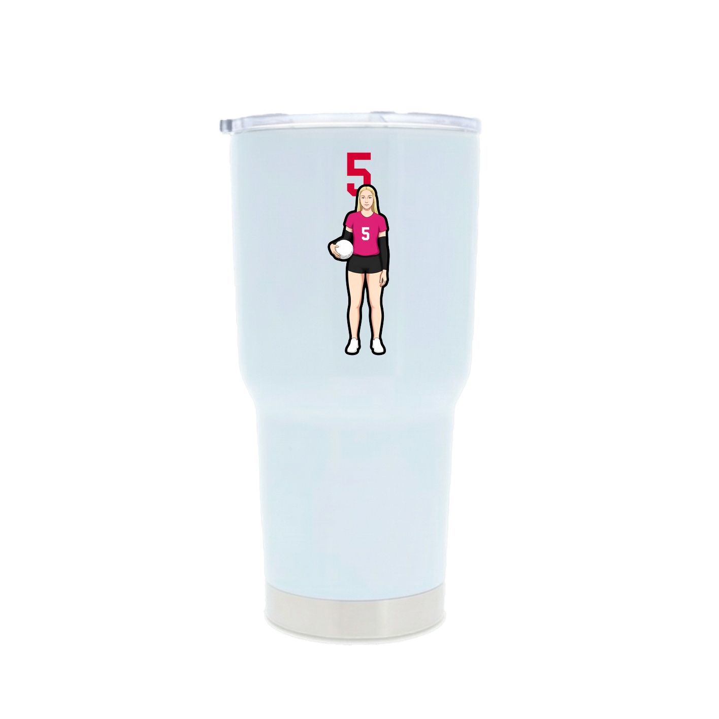 30oz Stainless Steel Tumbler — Number Top in White
