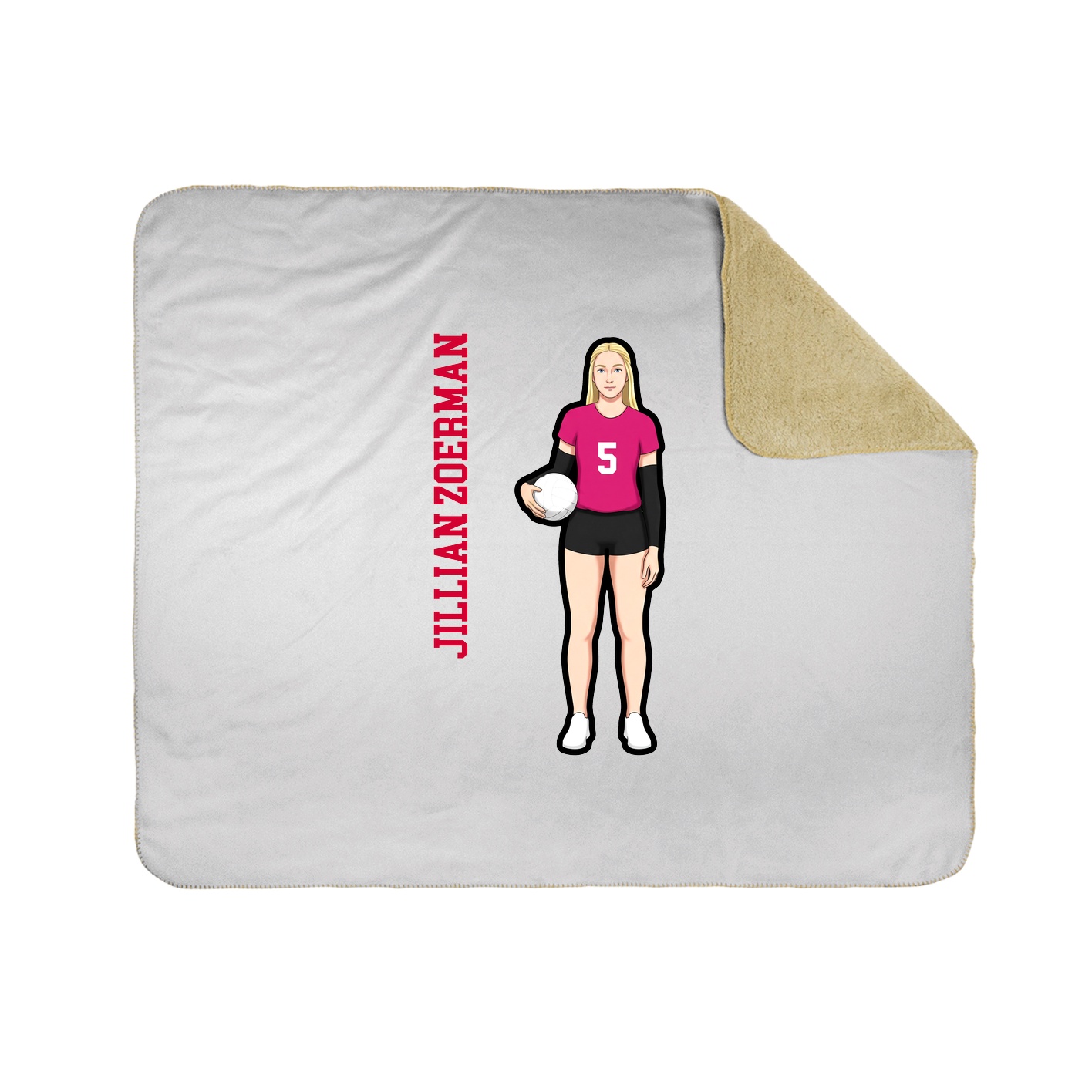 Throw Blanket — Name Vertical in White