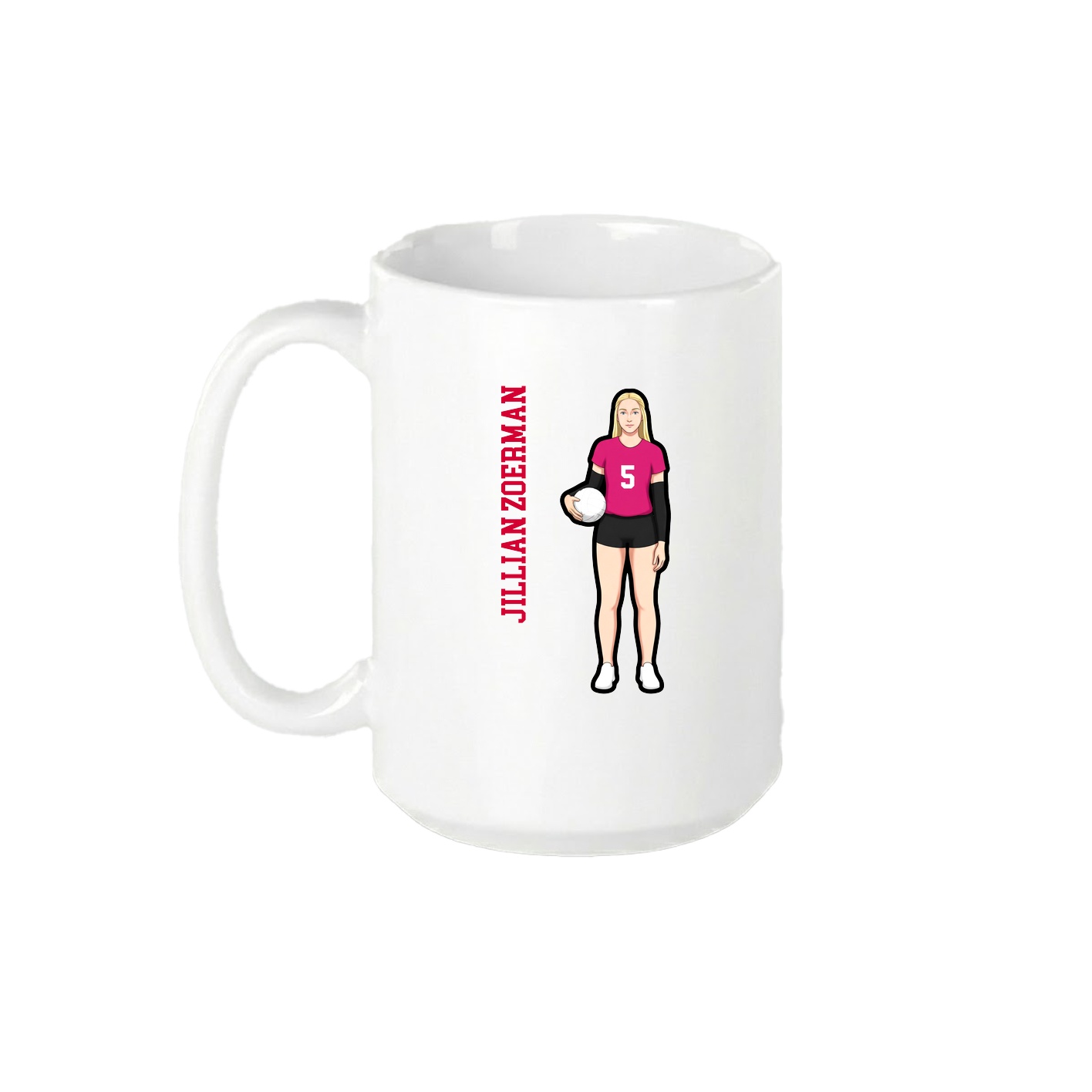 15oz Coffee Mug — Name Vertical in White