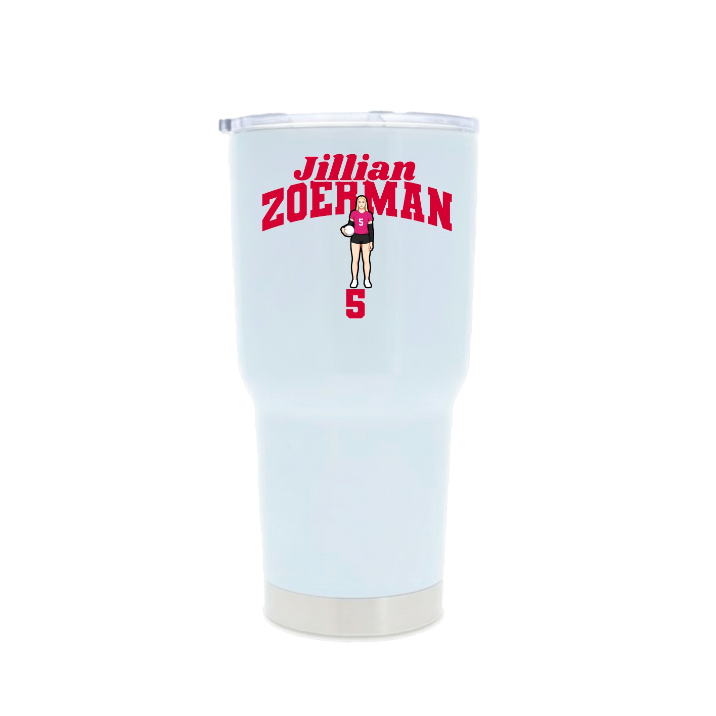30oz Stainless Steel Tumbler — Signature Arch in White
