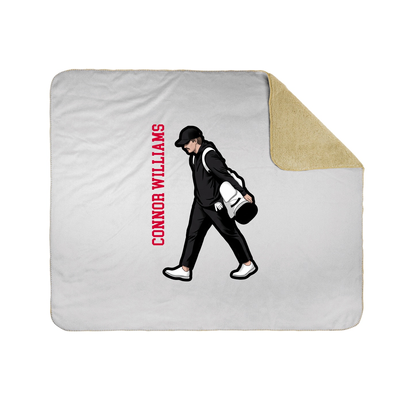 Throw Blanket — Name Vertical in White