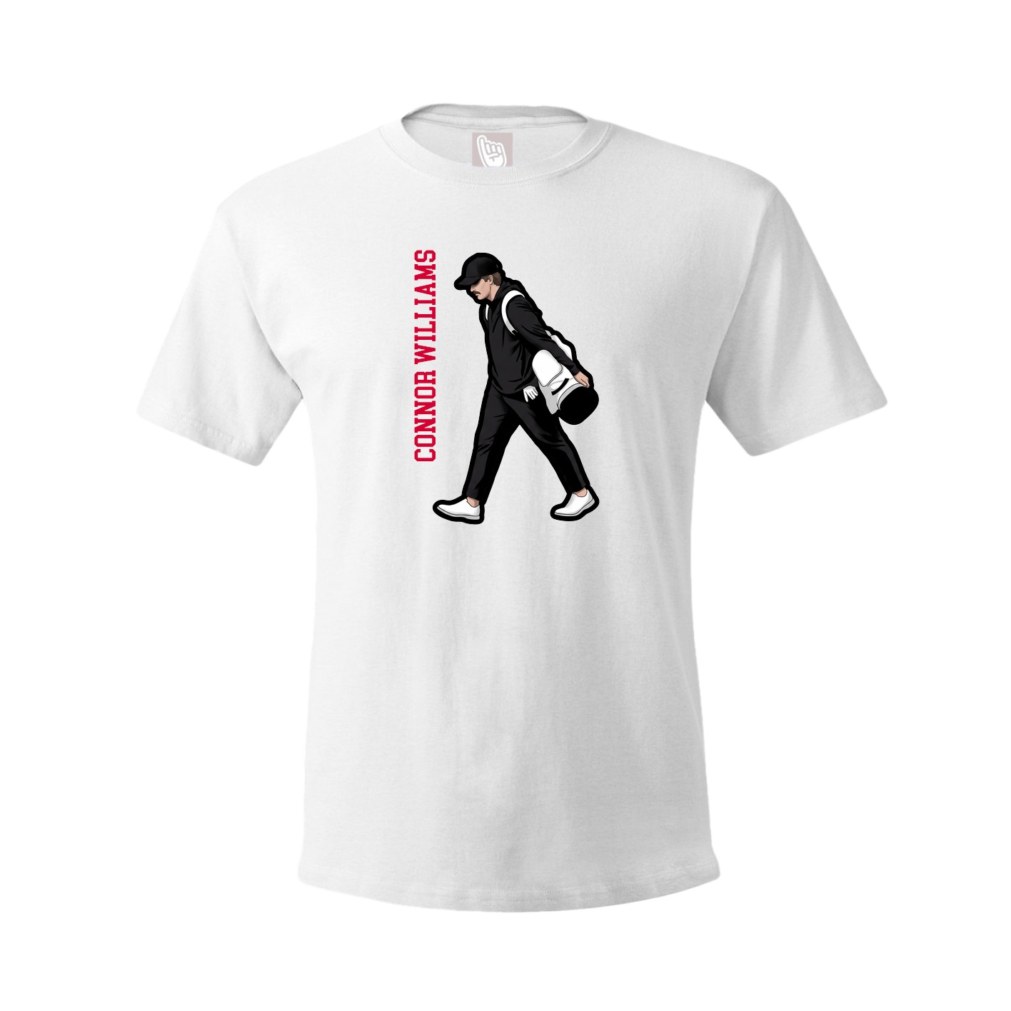 Youth Tee — Name Vertical in White