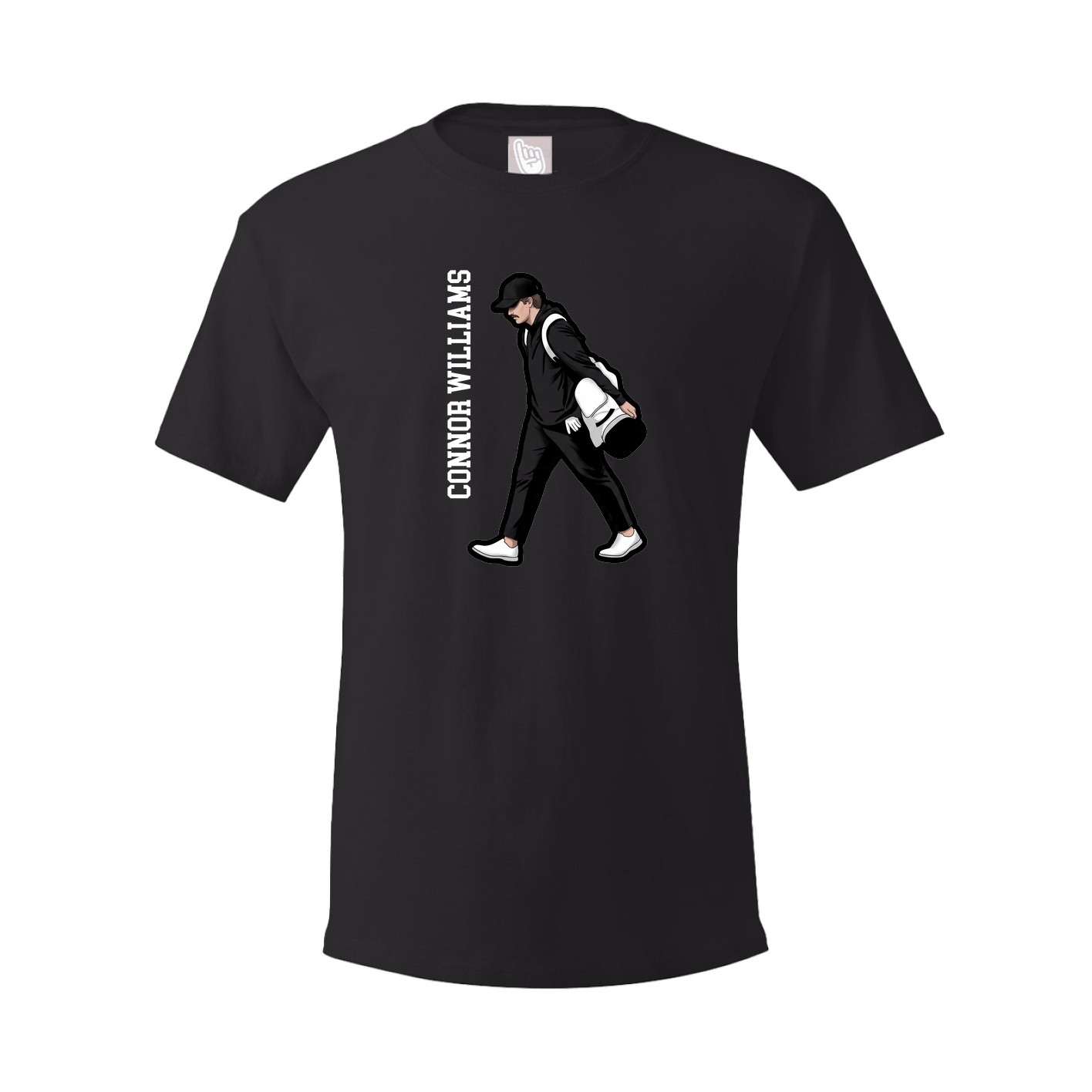 Youth Tee — Name Vertical in Black
