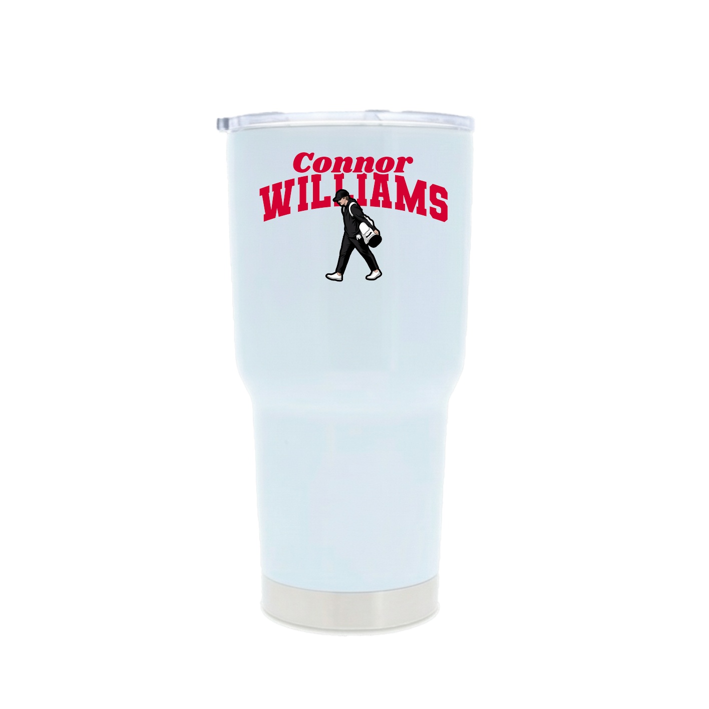 30oz Stainless Steel Tumbler — Signature Arch in White