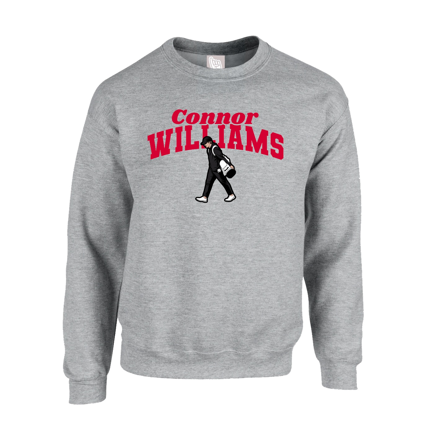 Fleece Crew — Signature Arch in Grey