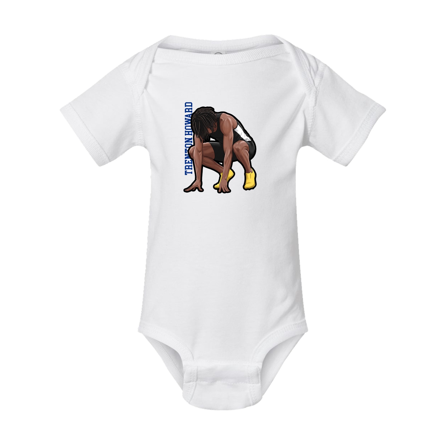 Baby Onesie — Name Vertical in White