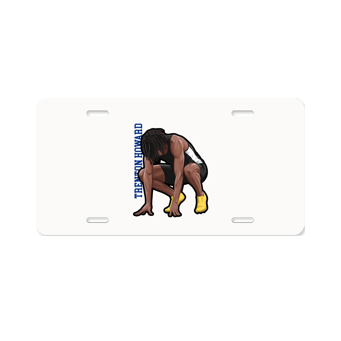 License Plate — Name Vertical in Classic