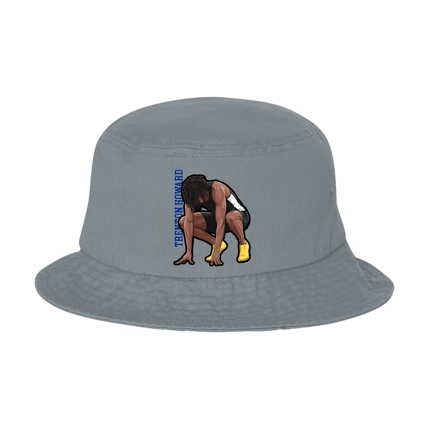 Bucket Cap — Name Vertical in Grey
