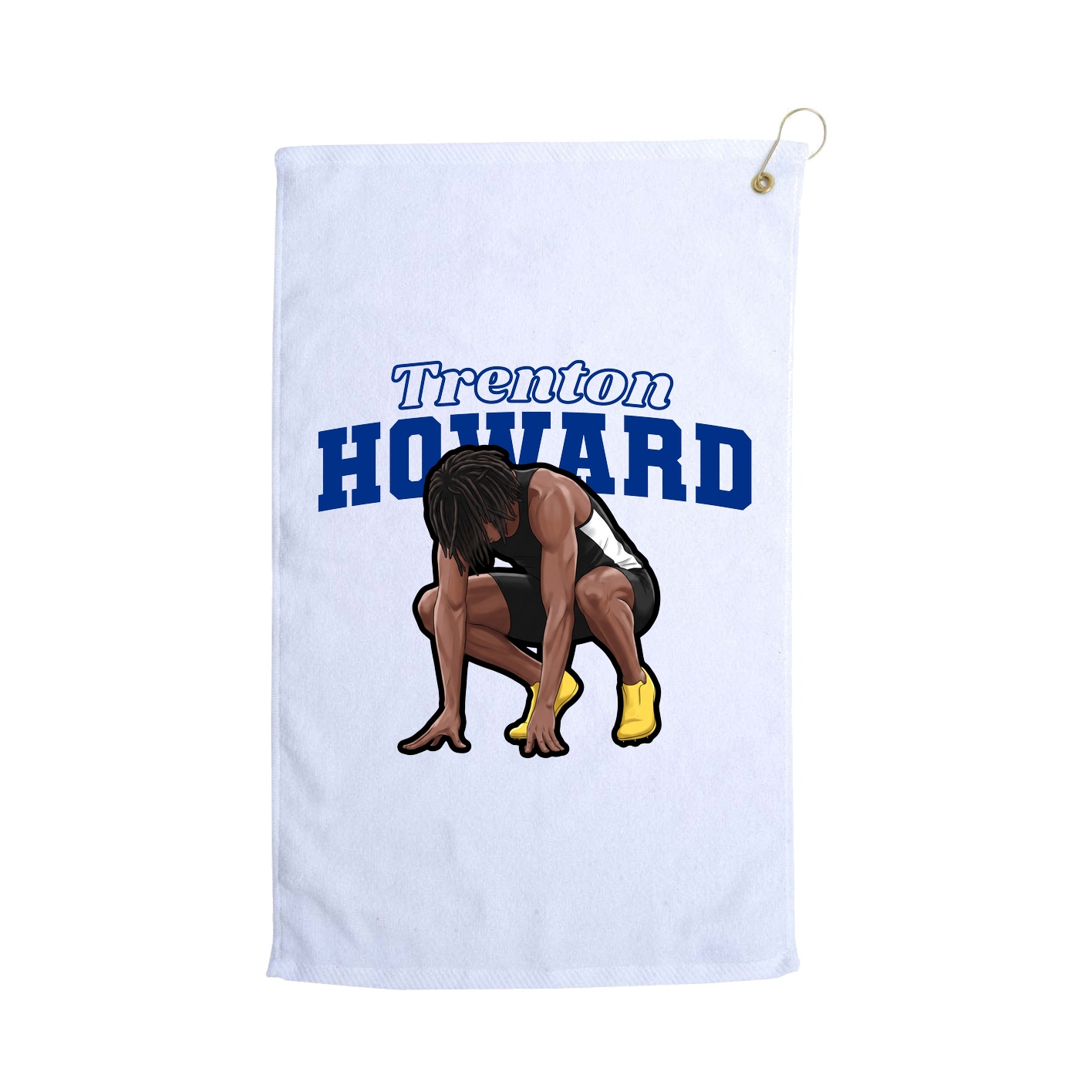 Golf Towel — Name Arch in White