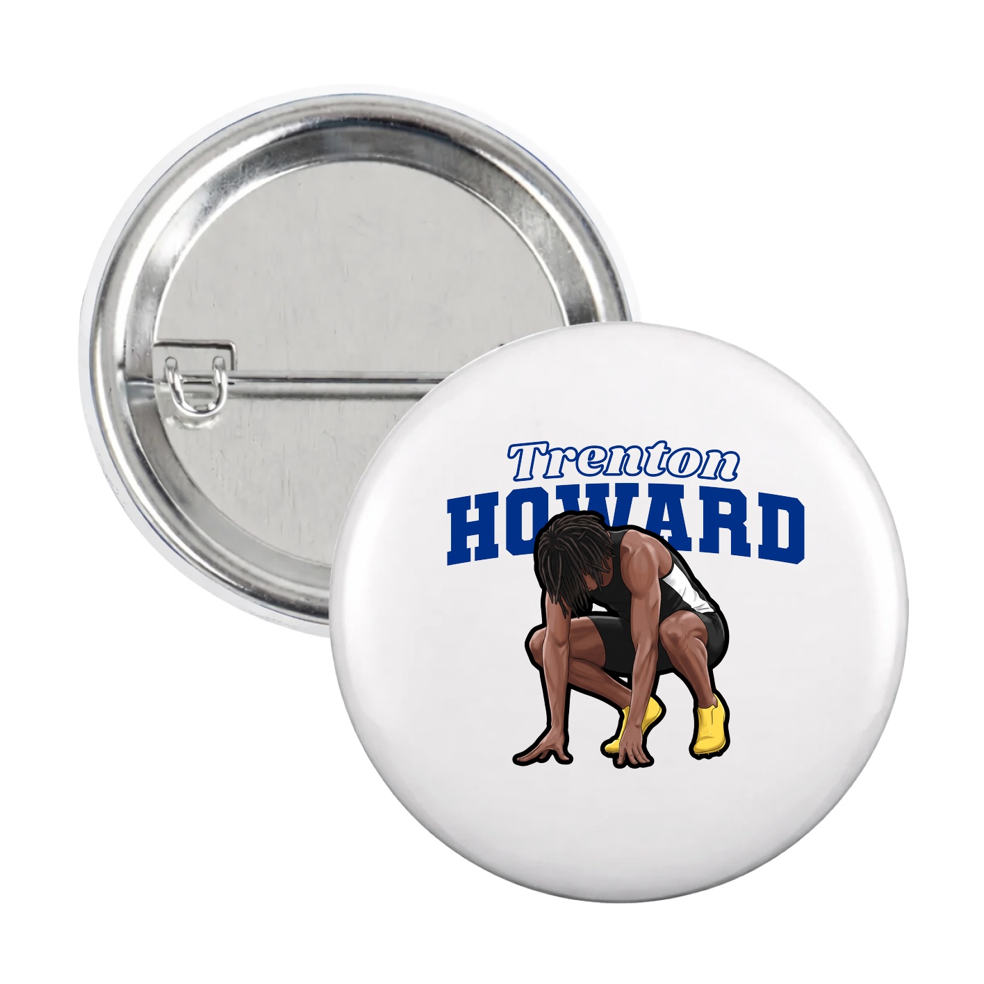 Game Day Button — Name Arch in White