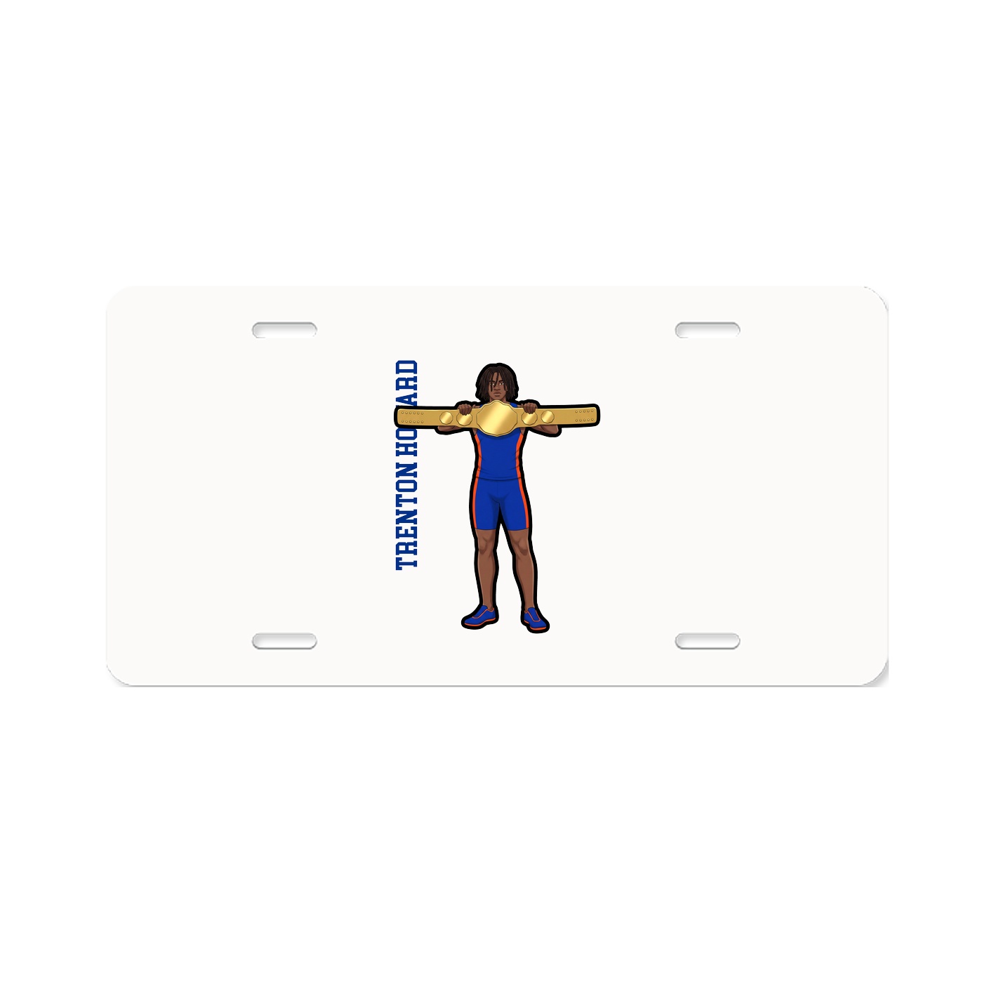 License Plate — Name Vertical in Classic
