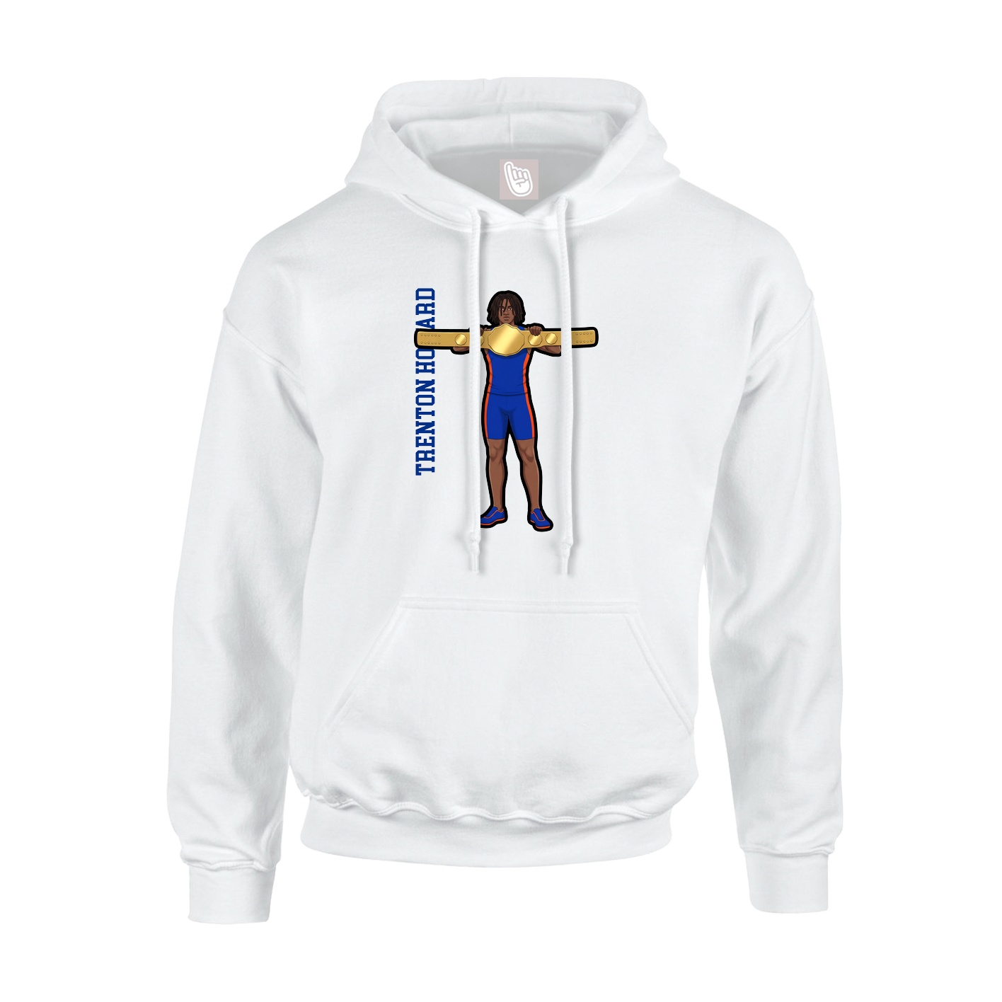 Youth Hoodie — Name Vertical in White