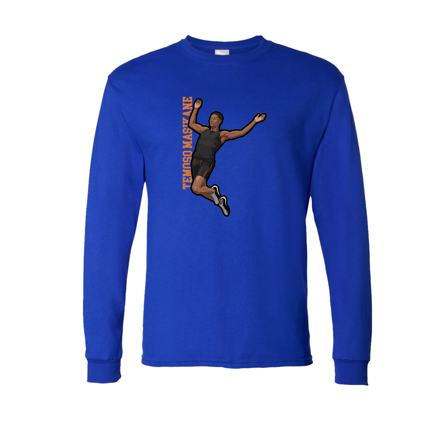 Long Sleeve Tee — Name Vertical in Royal