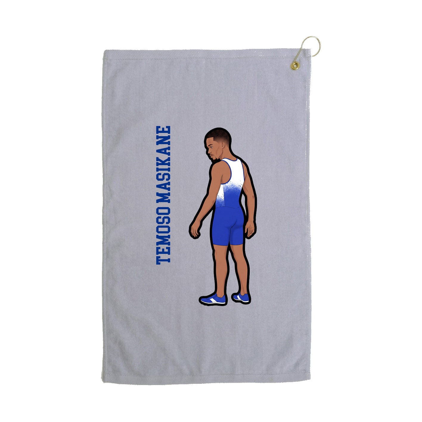 Golf Towel — Name Vertical in Grey