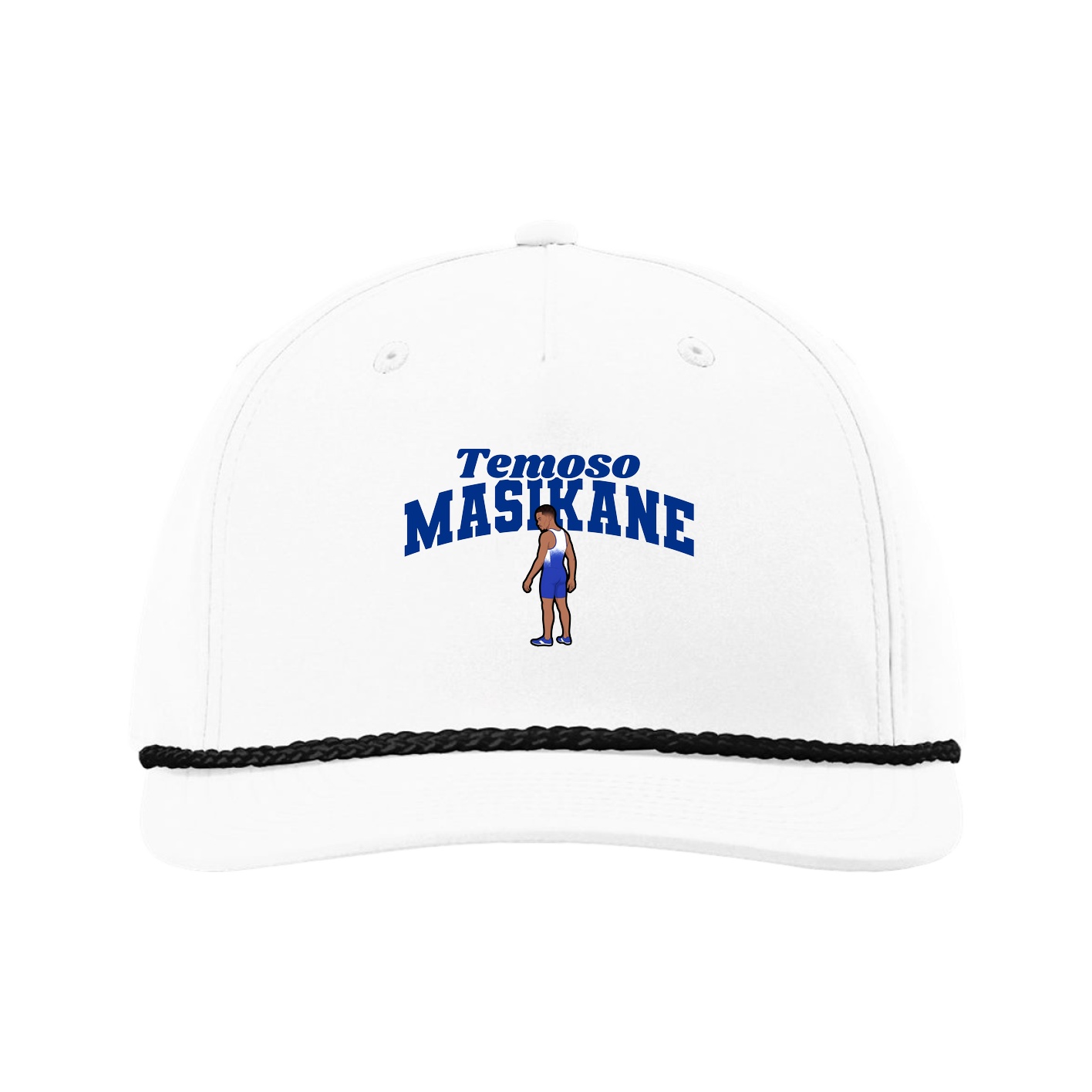 Five-Panel Classic Rope Cap — Signature Arch in White