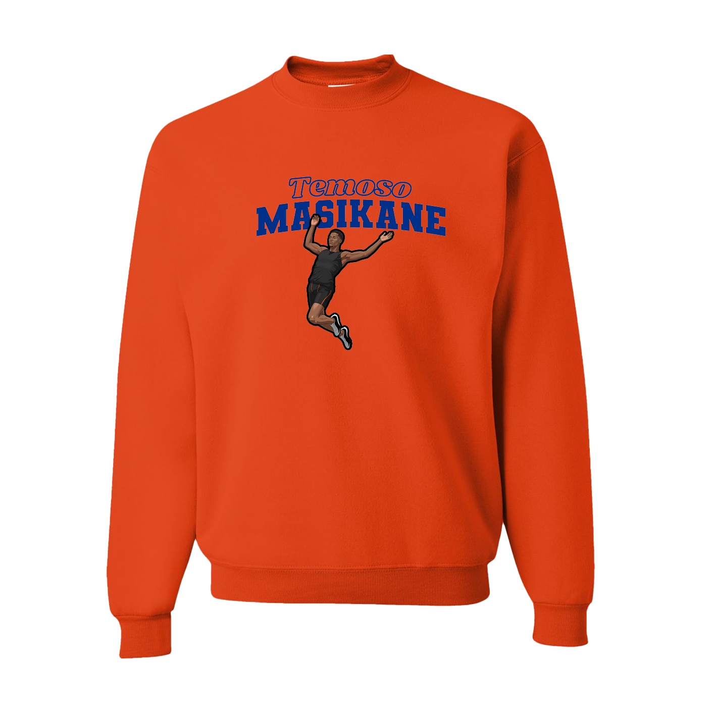 Fleece Crew — Name Arch in Orange