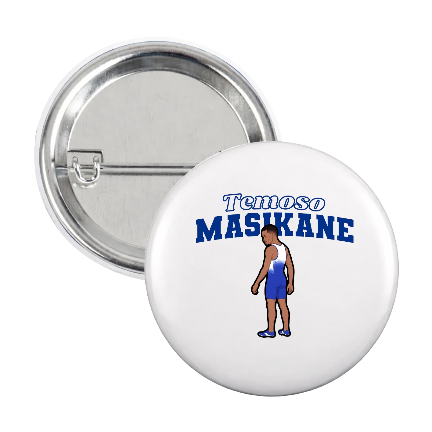 Game Day Button — Name Arch in White