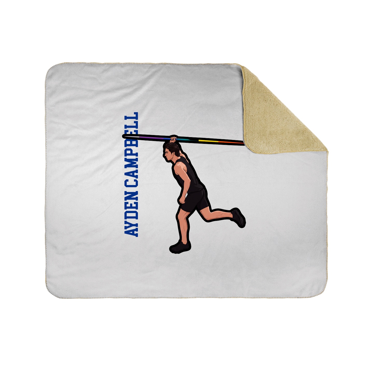 Throw Blanket — Name Vertical in White