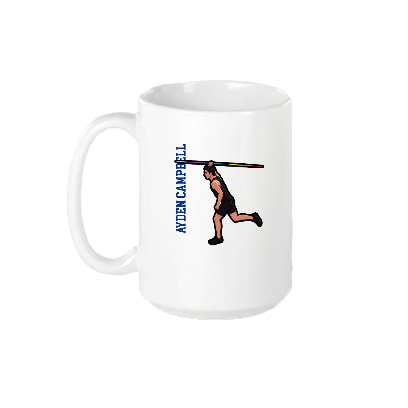 15oz Coffee Mug — Name Vertical in White