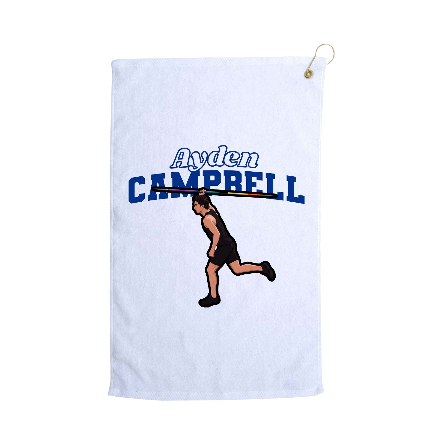 Golf Towel — Name Arch in White